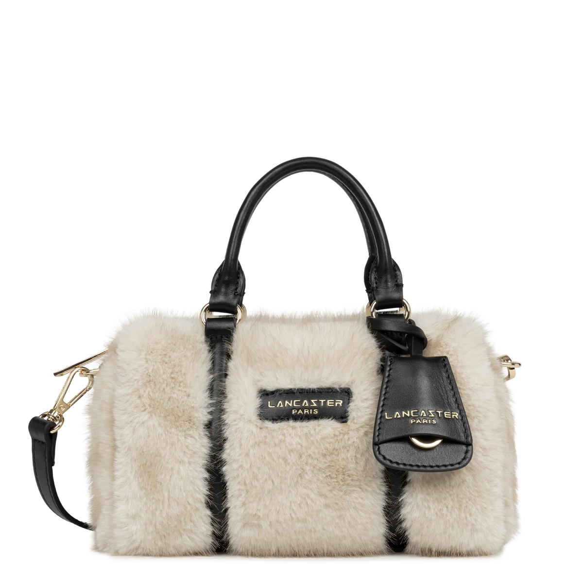 LANCASTER - Petit sac polochon Lancaster Moumoute ecru-noir