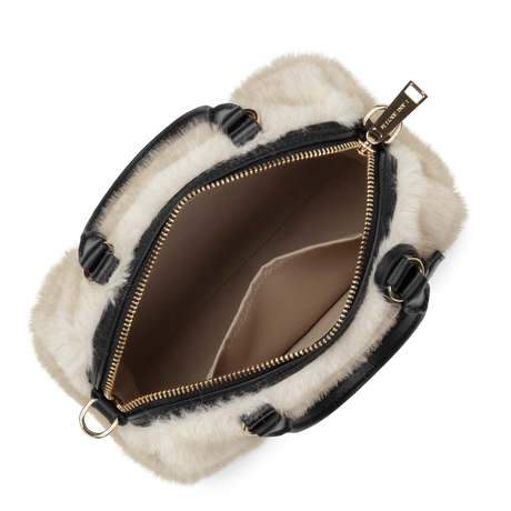 LANCASTER - Petit sac polochon Lancaster Moumoute ecru-noir