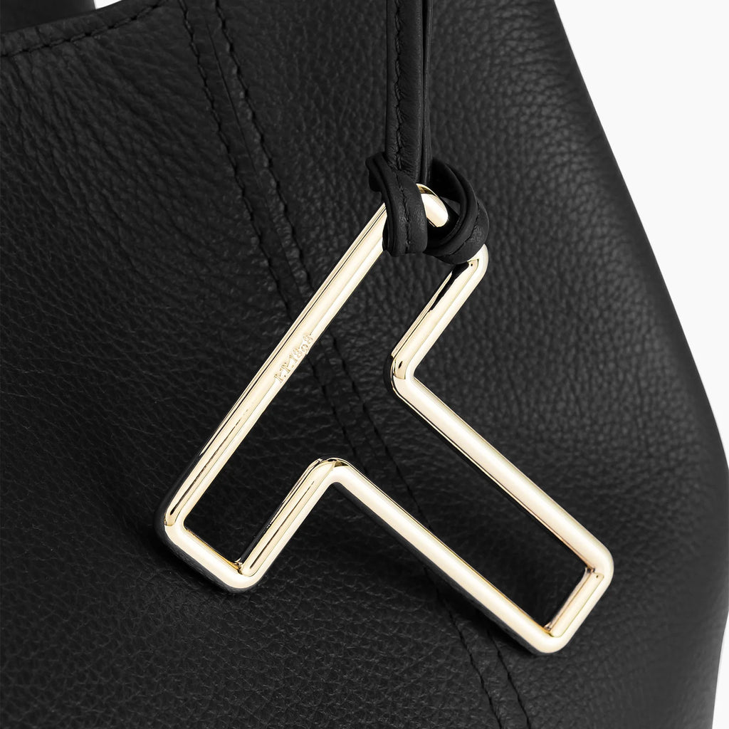 LE TANNEUR - Sac porté épaule M - Juliette en cuir grainé - noir