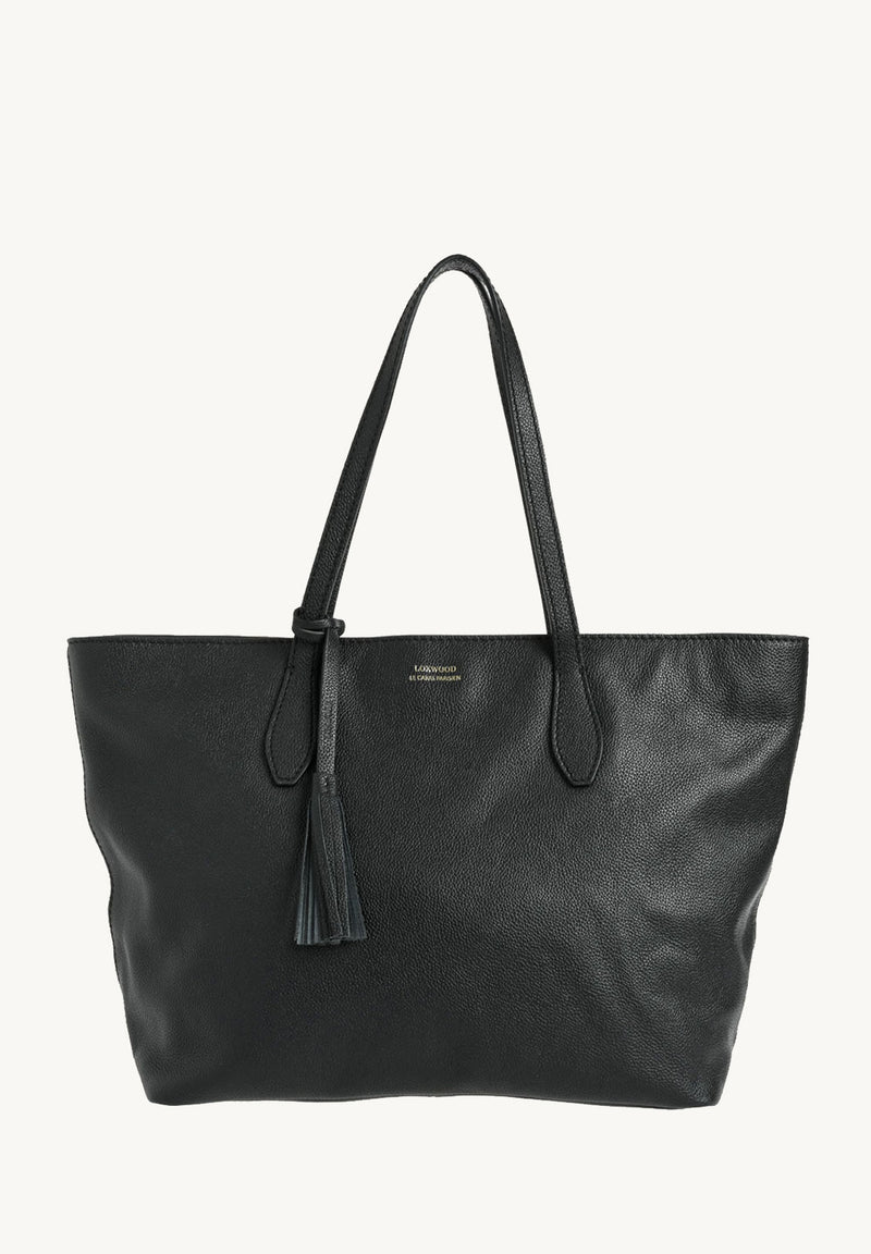 LOXWOOD – Shopper – Noir – Sac porté épaule en cuir grainé