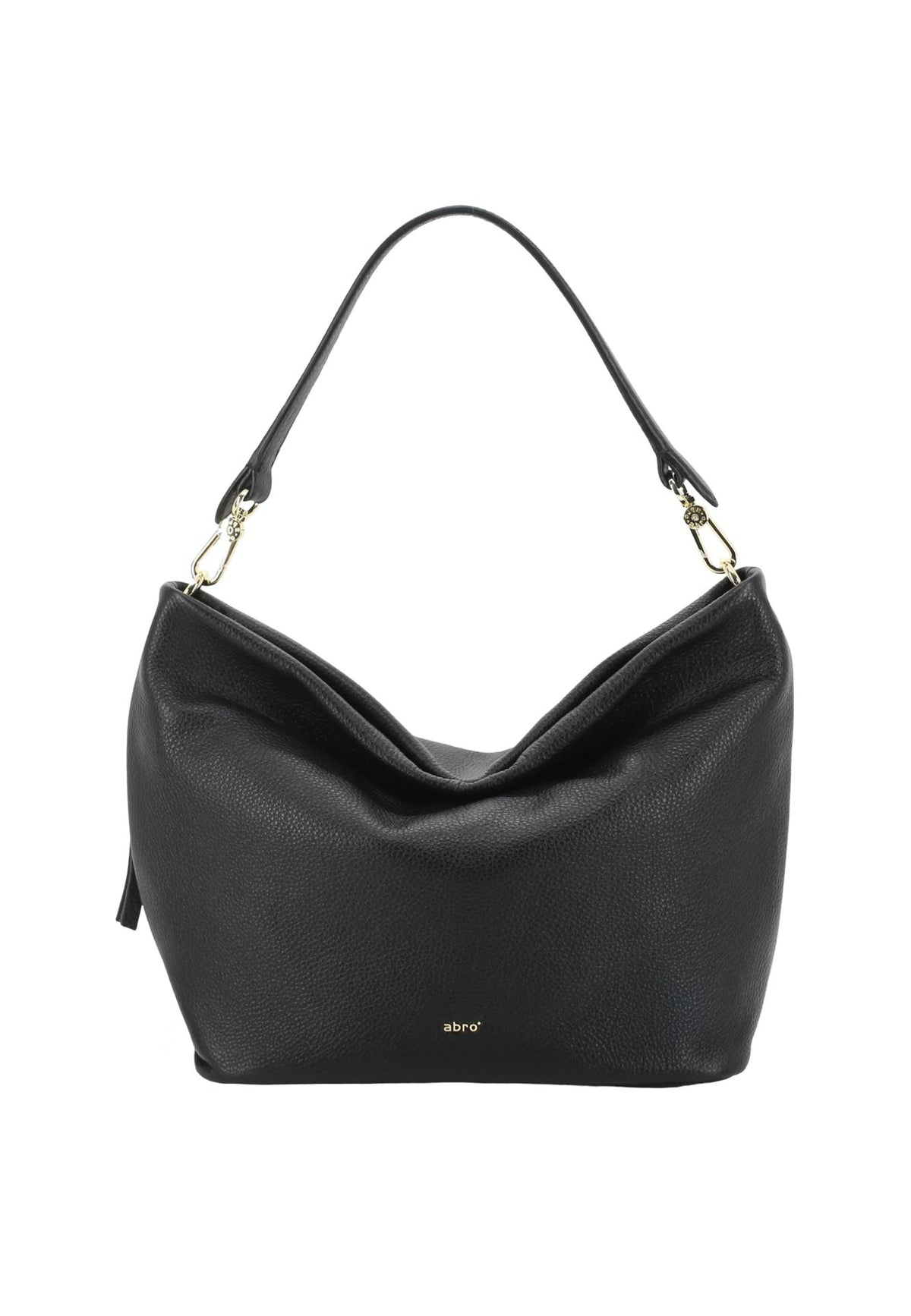 ABRO -Sac porté épaule en cuir grainé EBONY BIG Noir