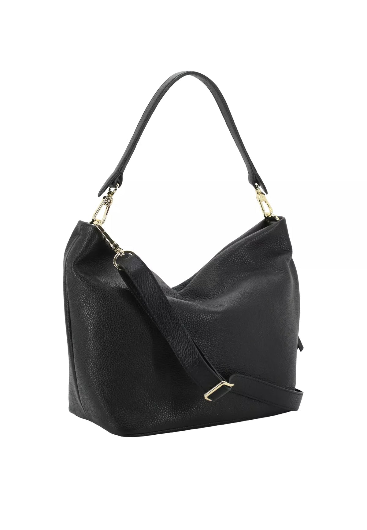 ABRO -Sac porté épaule en cuir grainé EBONY BIG Noir
