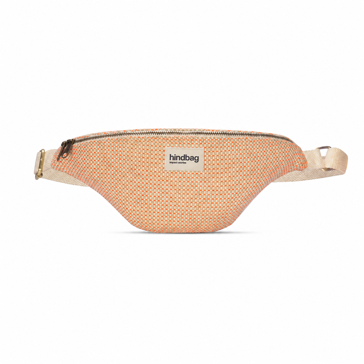 HINDBAG  - Sac banane Olivia Tressage corail Hindbag femme coton bio
