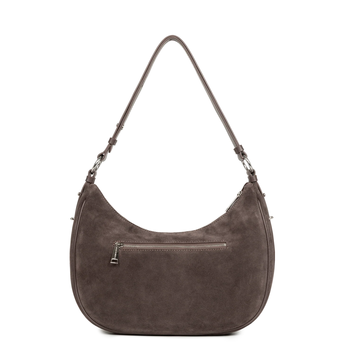 LANCASTER - Grand sac besace Lancaster Suède IT en cuir velours marron
