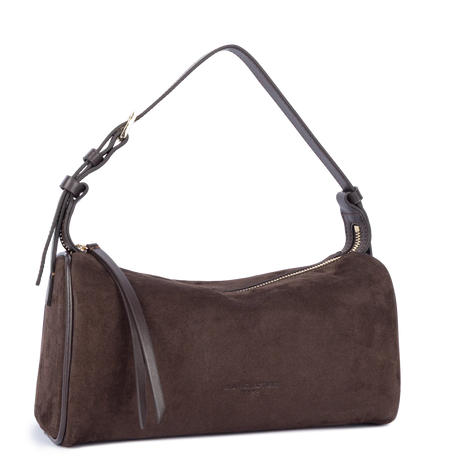 Sac baguette porté épaule en cuir velours Suède Marron Lancaster – vue 2