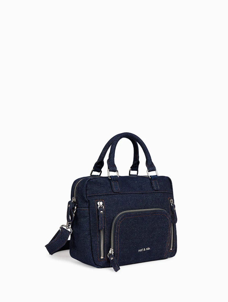 NAT & NIN - Cabas multipoches mini - MACY - Denim Brut