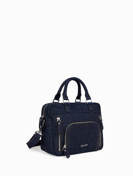 NAT & NIN - Cabas multipoches mini - MACY - Denim Brut