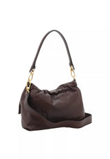 ABRO - Sac porté épaule en cuir lisse TEMI Medium Brun