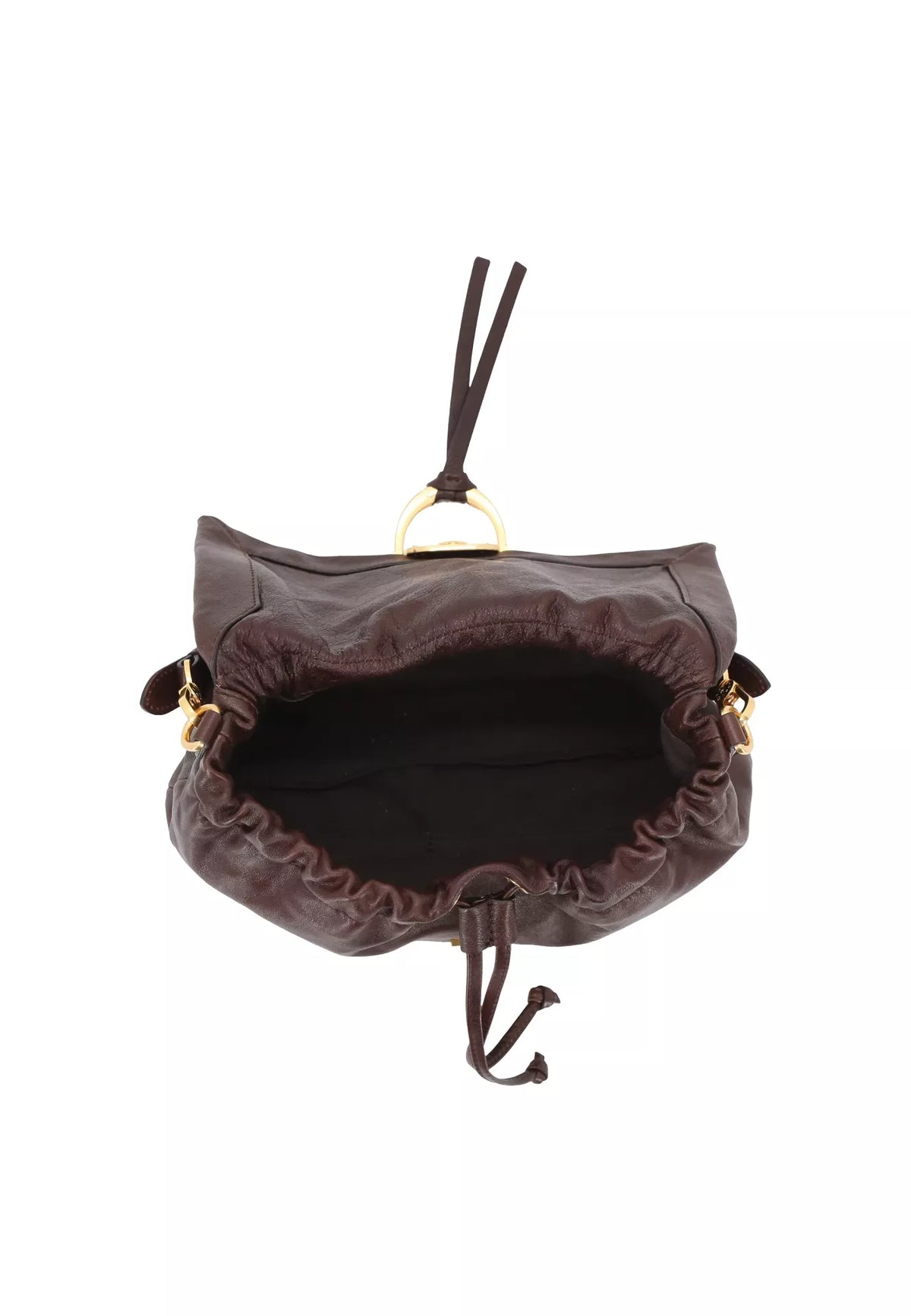 ABRO - Sac porté épaule en cuir lisse TEMI Medium Brun