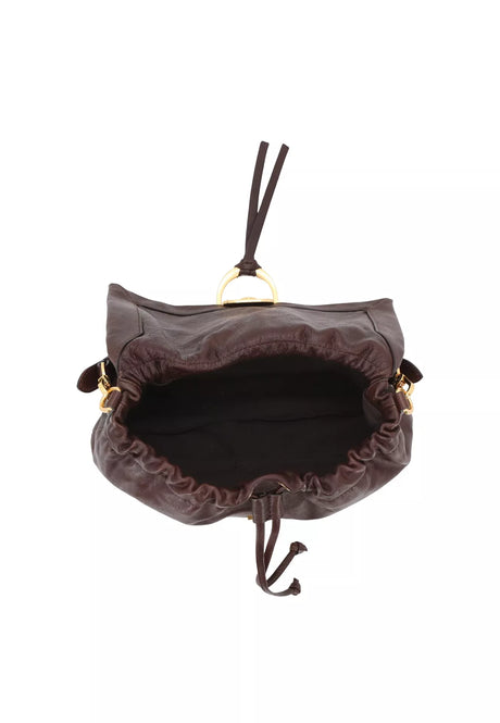 Sac porté épaule en cuir lisse Temi Medium Brun Abro – vue 2