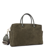 LANCASTER - Porte document cuir velours Khaki