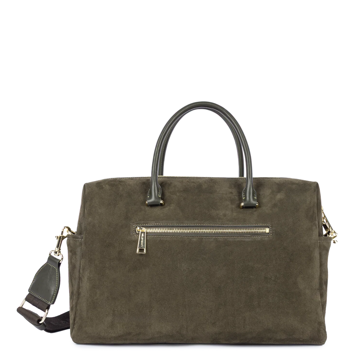 LANCASTER - Porte document cuir velours Khaki