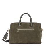 LANCASTER - Porte document cuir velours Khaki