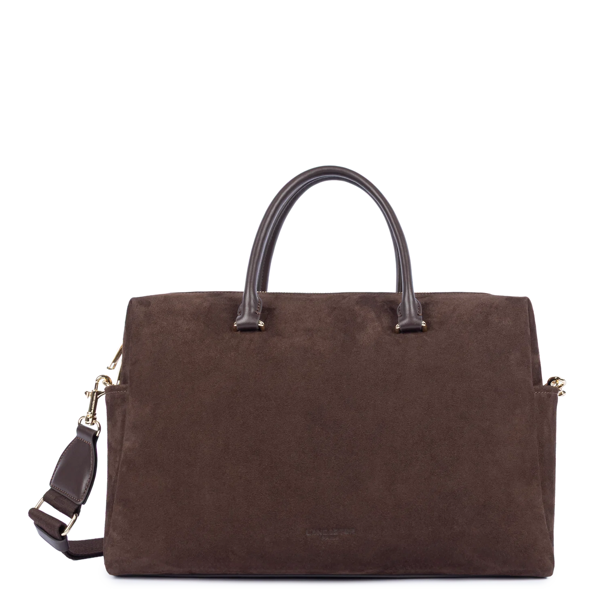 LANCASTER - Porte document cuir velours Marron