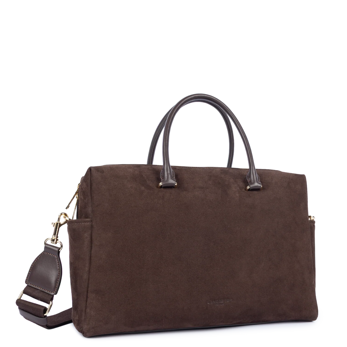 LANCASTER - Porte document cuir velours Marron