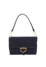 ABRO - Sac porté épaule en daim Navy TEMI – Abro