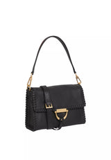 ABRO - Sac porté épaule en cuir grainé TEMI STITCH Noir