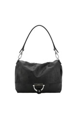 ABRO - Sac porté épaule en cuir lisse TEMI Medium Noir