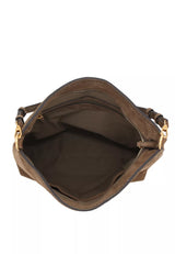 ABRO - Grand sac porté épaule en daim SIGNATURE Khaki