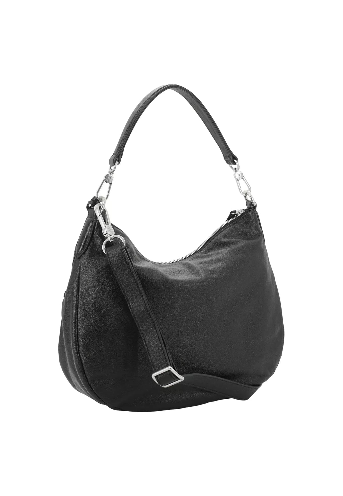 ABRO - Sac porté épaule en cuir effet délavé CARGO MEDIUM Noir