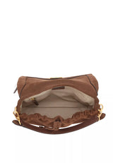 ABRO - Sac porté épaule en daim TEMI Medium Brun
