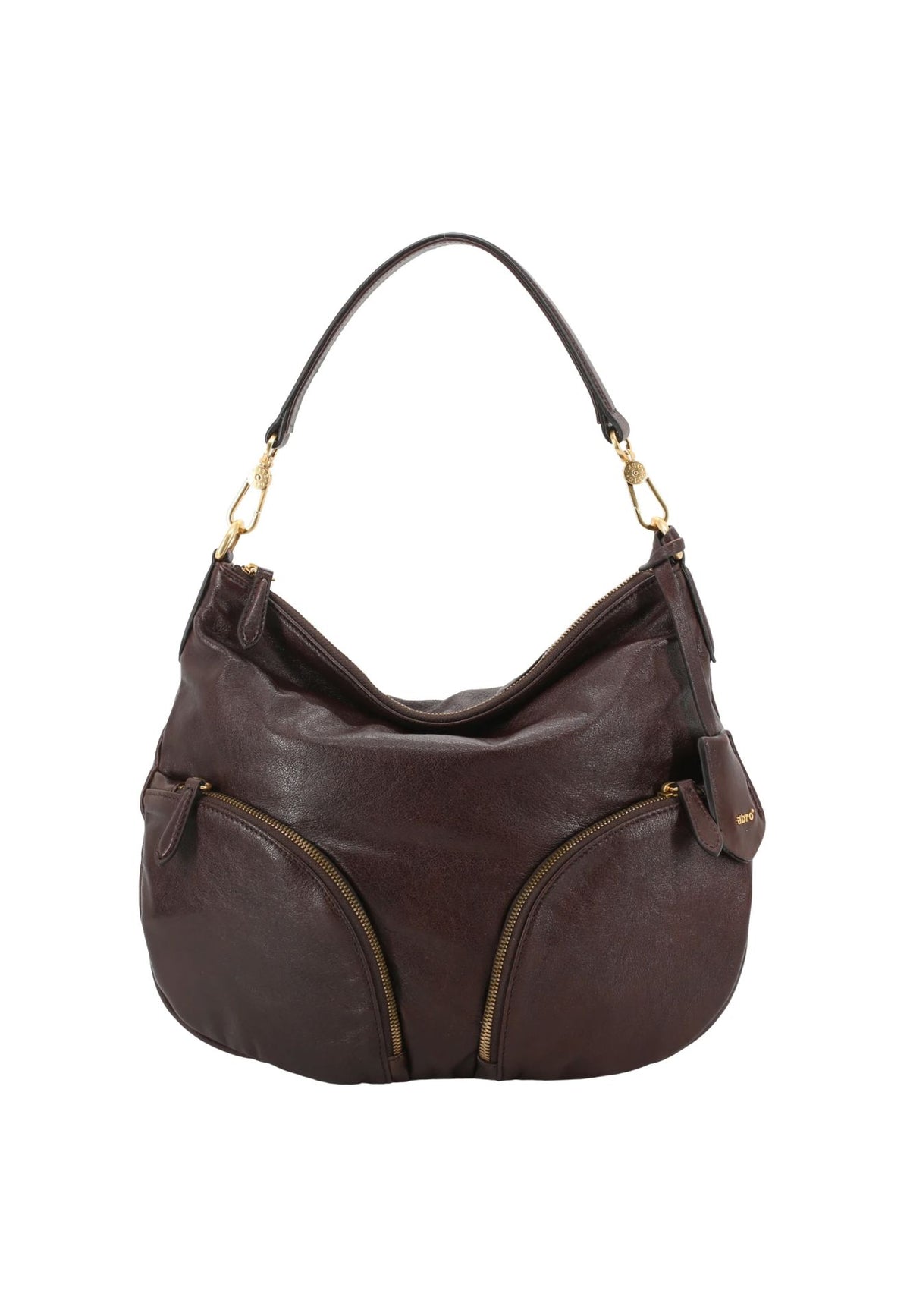ABRO - Sac porté épaule en cuir effet délavé CARGO MEDIUM Moka