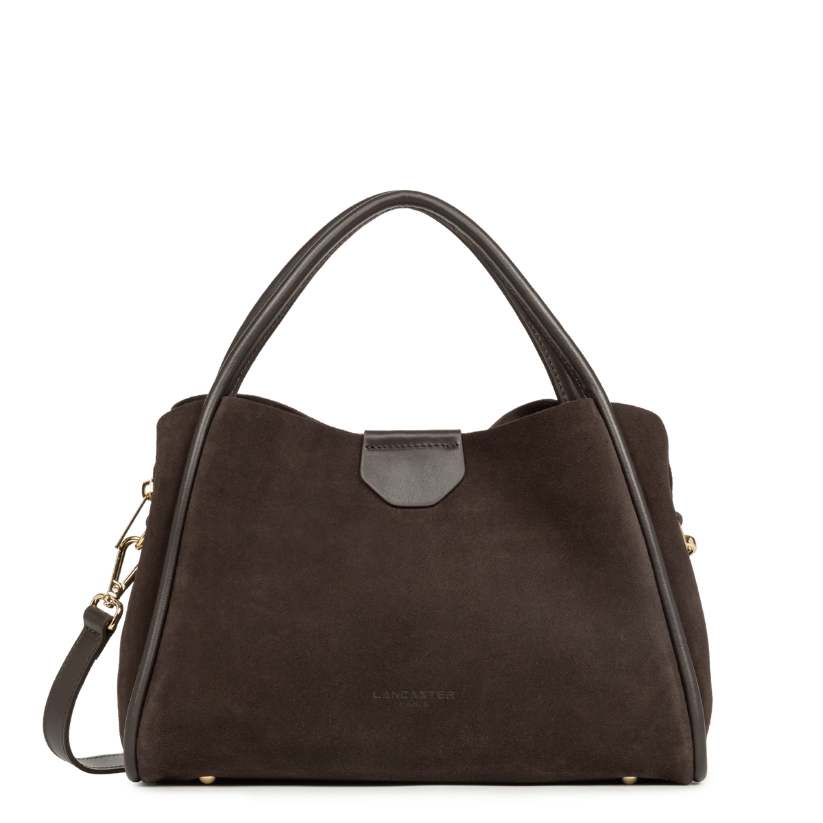 LANCASTER - Sac à main Lancaster Suède Ida en cuir velours marron