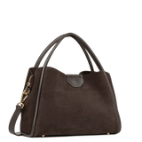 LANCASTER - Sac à main Lancaster Suède Ida en cuir velours marron