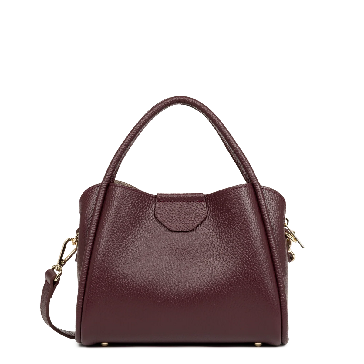 LANCASTER - Petit sac à main Ida Double en cuir grainé bordeaux