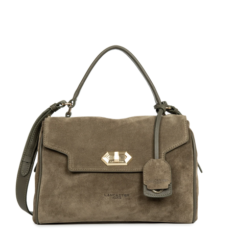 Sac porté main cuir velours Suède Grace Khaki Lancaster