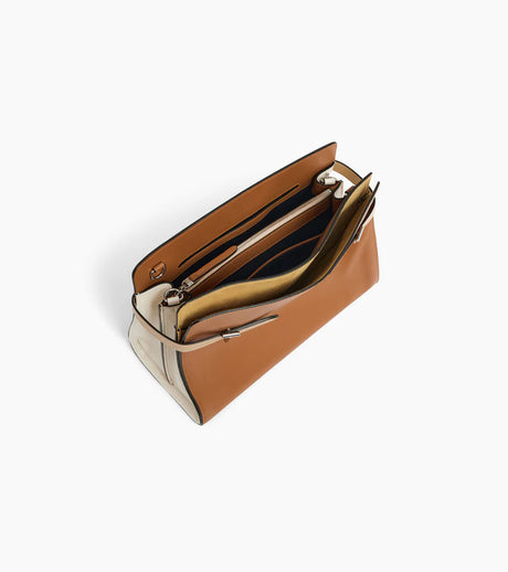LE TANNEUR- Sac porté épaule grand modèle Emie en cuir lisse et nubuck