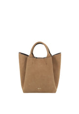 ABRO - Sac porté épaule en daim TEMI STITCH Cognac