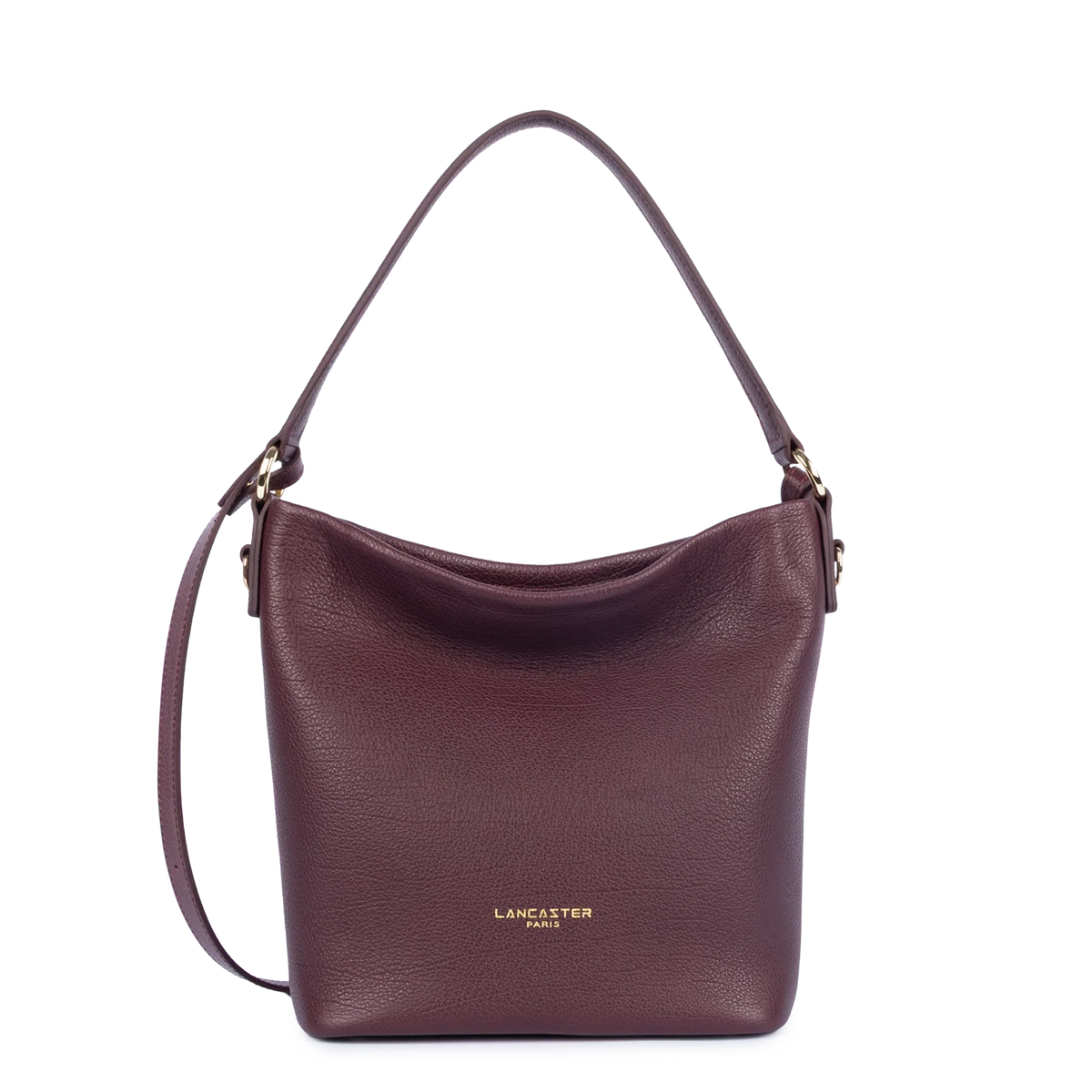 LANCASTER - Sac seau Dune en cuir grainé bordeaux