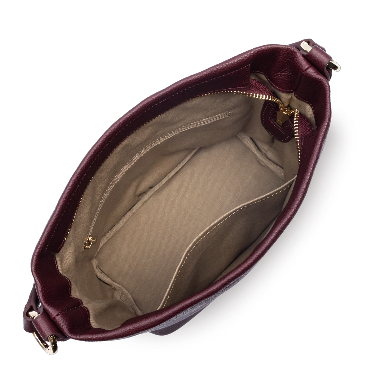 LANCASTER - Sac seau Dune en cuir grainé bordeaux