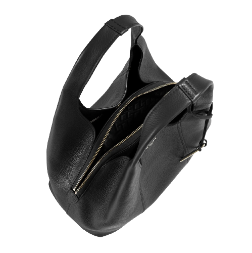 LE TANNEUR - Sac porté épaule M - Juliette en cuir grainé - noir