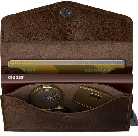 SECRID - Porte cartes porte monnaie Miniwallet Vintage - Chocolat
