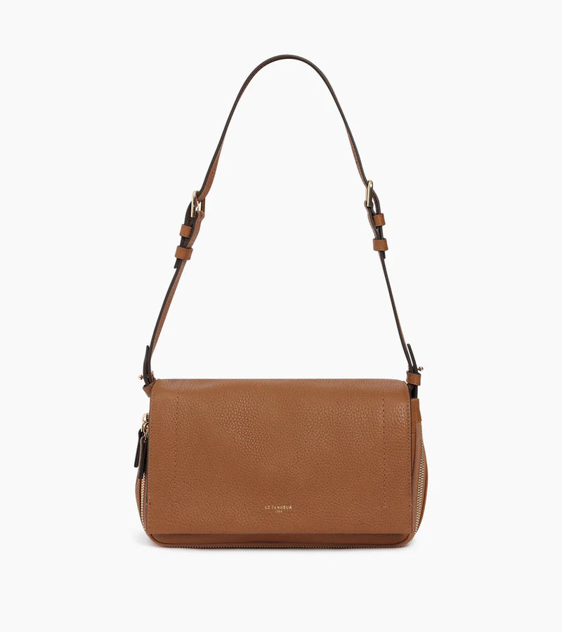 LE TANNEUR- Petit sac bandoulière Aurore Le Tanneur cuir grainé marron Tan