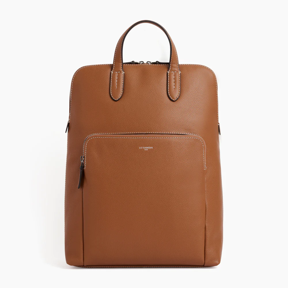 LE TANNEUR - Sac à dos zippé business - Sophie - Marron