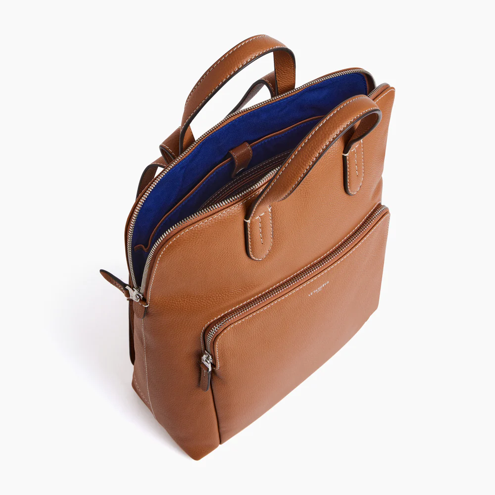 LE TANNEUR - Sac à dos zippé business - Sophie - Marron