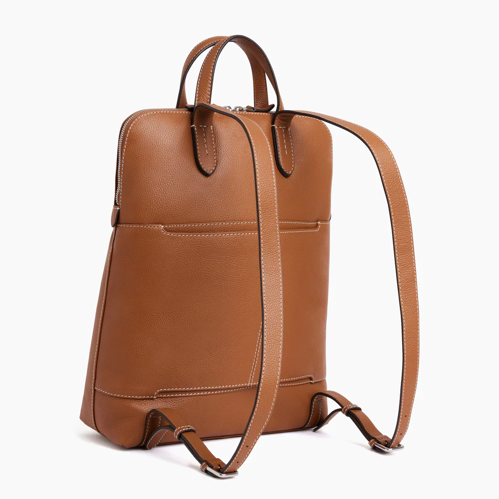 LE TANNEUR - Sac à dos zippé business - Sophie - Marron