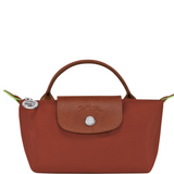 LONGCHAMP - Trousse cosmétiques avec poignée - Le Pliage Green - Toile recyclée - Chataigne