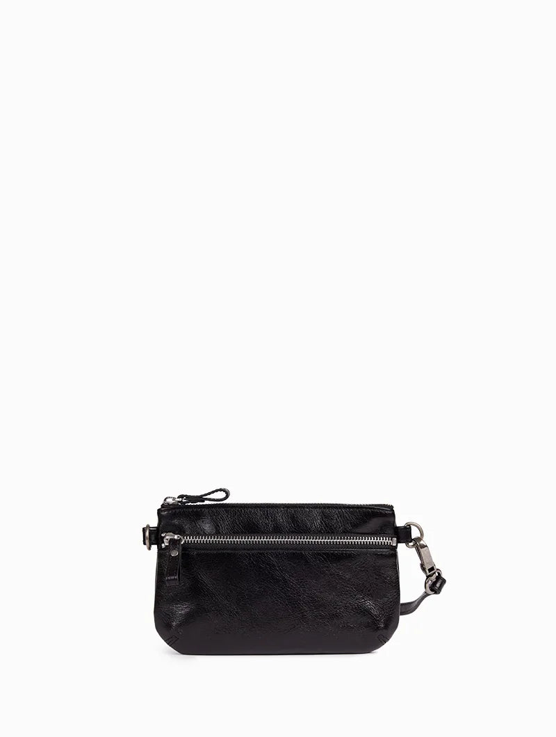 NAT & NIN - Petite pochette zippée - VICKY 2 - Noir Glacé