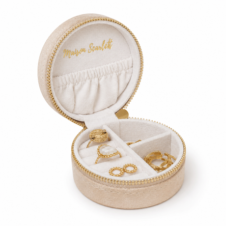 MAISON SCARLETT - Boite à bijoux Yvonne velours beige