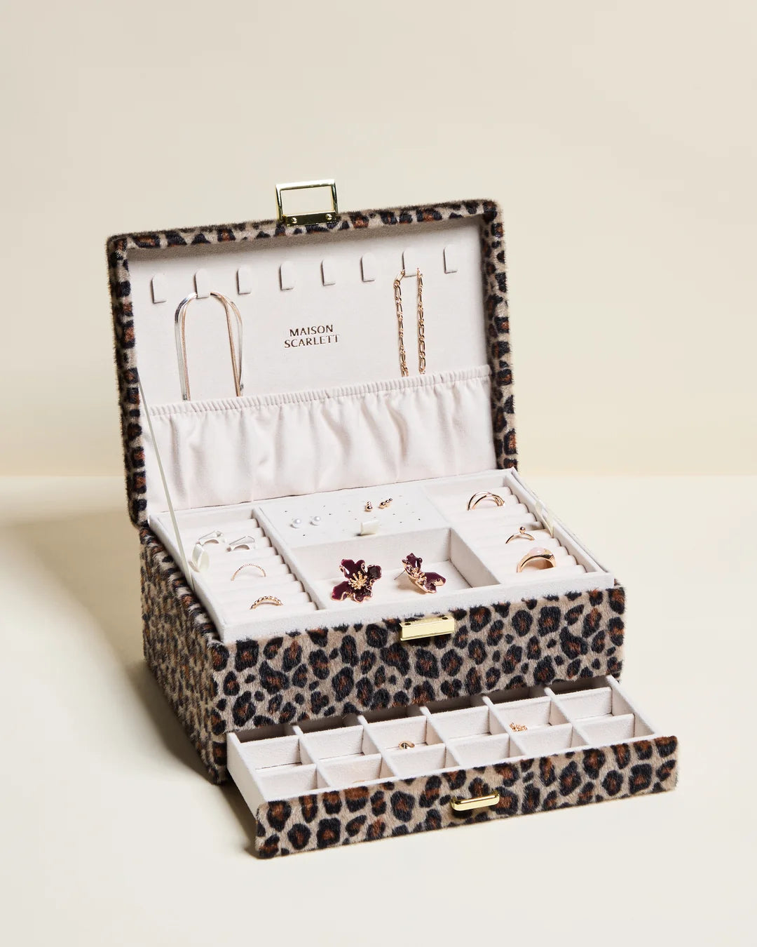 MAISON SCARLETT - Boite à bijoux Denise velours Leopard