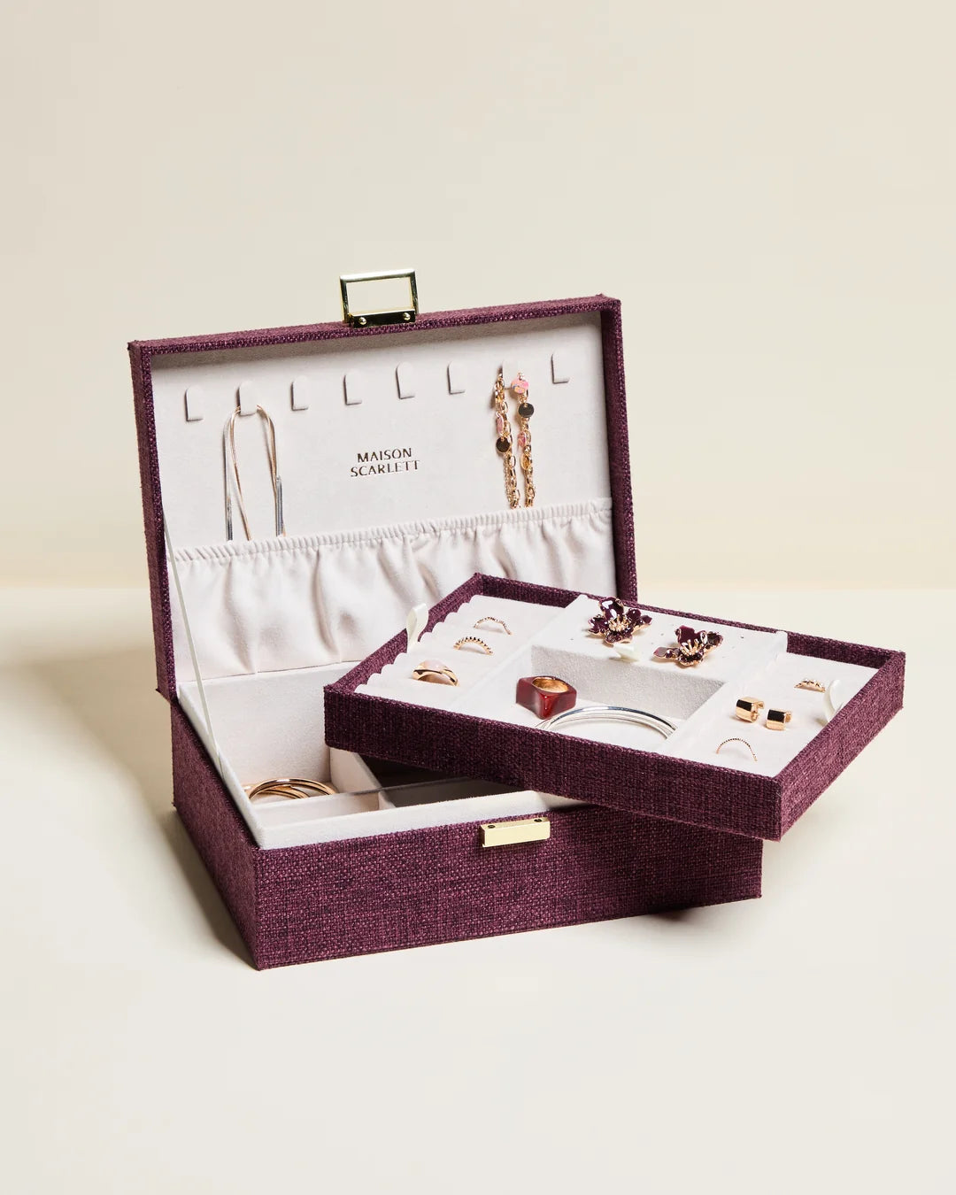 MAISON SCARLETT - Boite à bijoux Louise Lin Prune