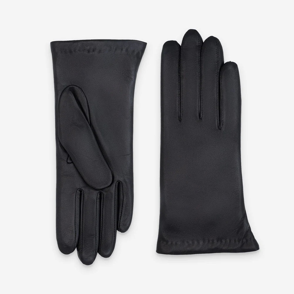 Glove Story - Gants femme cuir Noir doublé cachemire