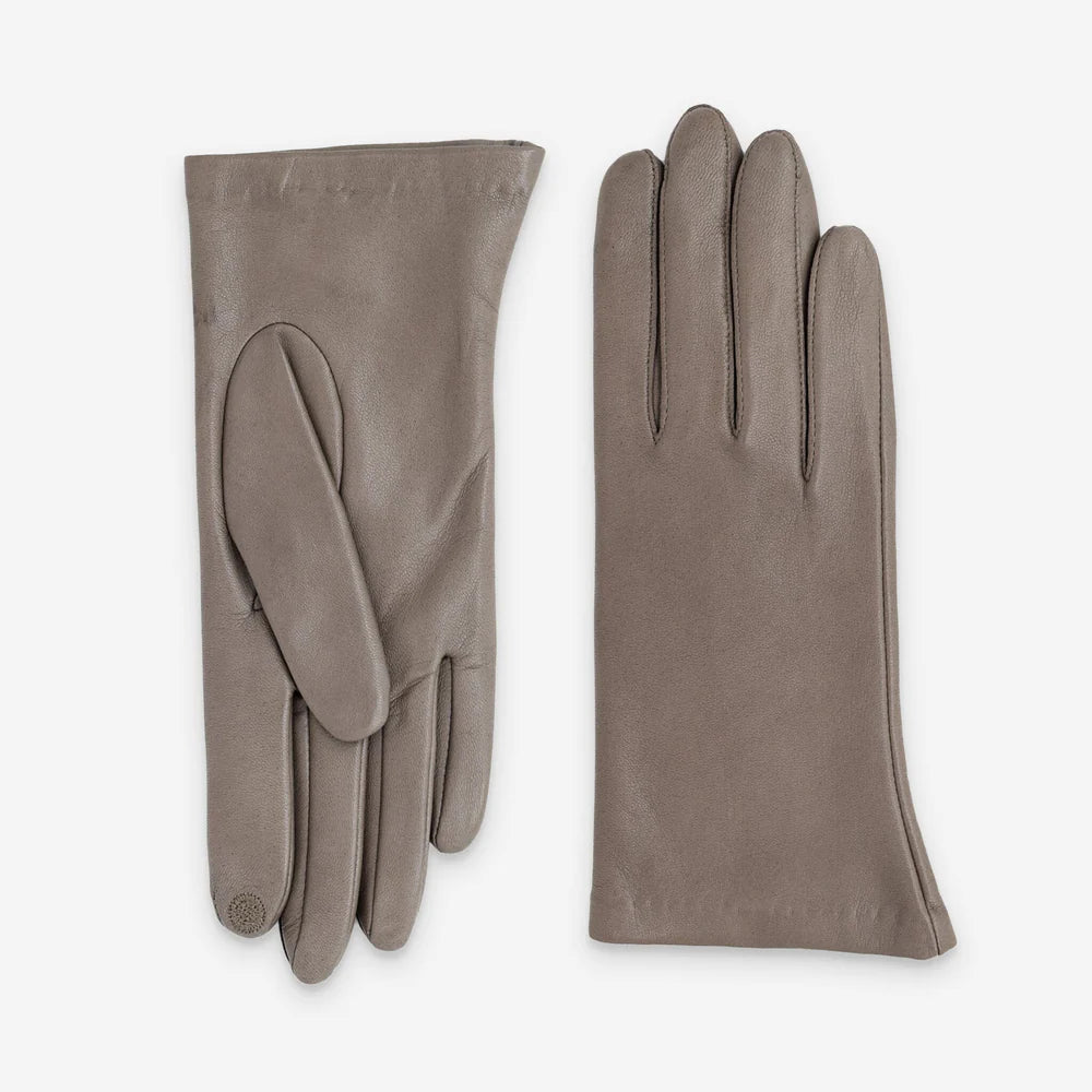 Glove Story - Gants femme cuir doublé soie Taupe