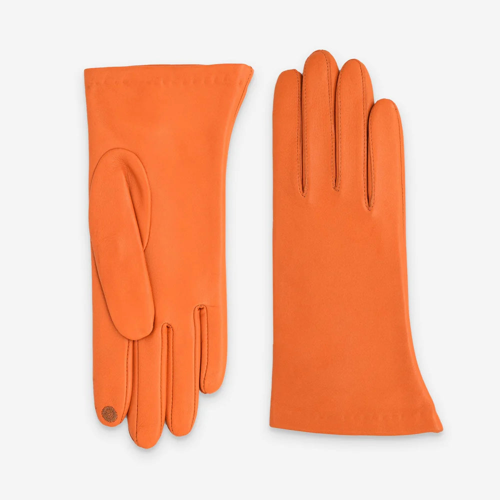 Glove Story - Gants cuir orange doublé soie