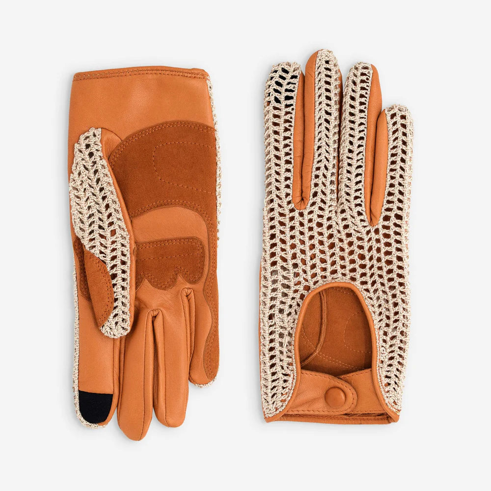 Glove Story - Gants cuir vélo/trottinette touche tactile Orange