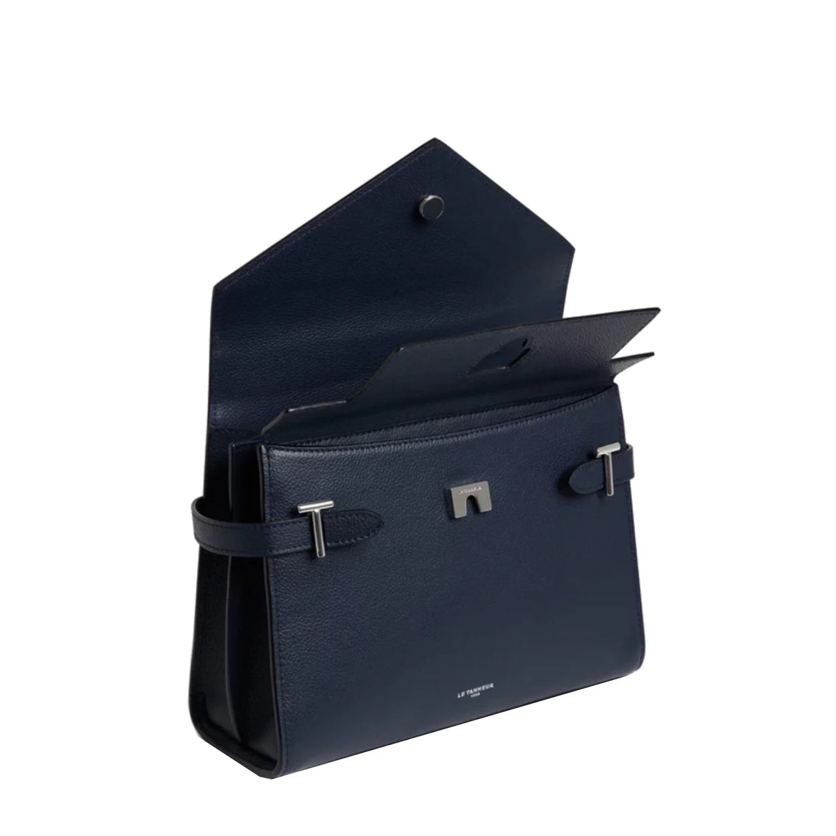 Sac à main moyen modèle Emilie en cuir grainé crépuscule – LE TANNEUR